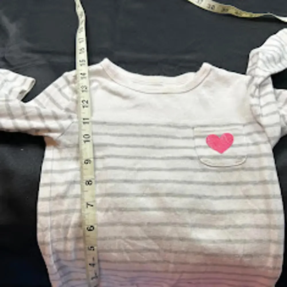 Carter’s‎ Girls Shirt 4T White Grey Pink Long Sleeve EUC
